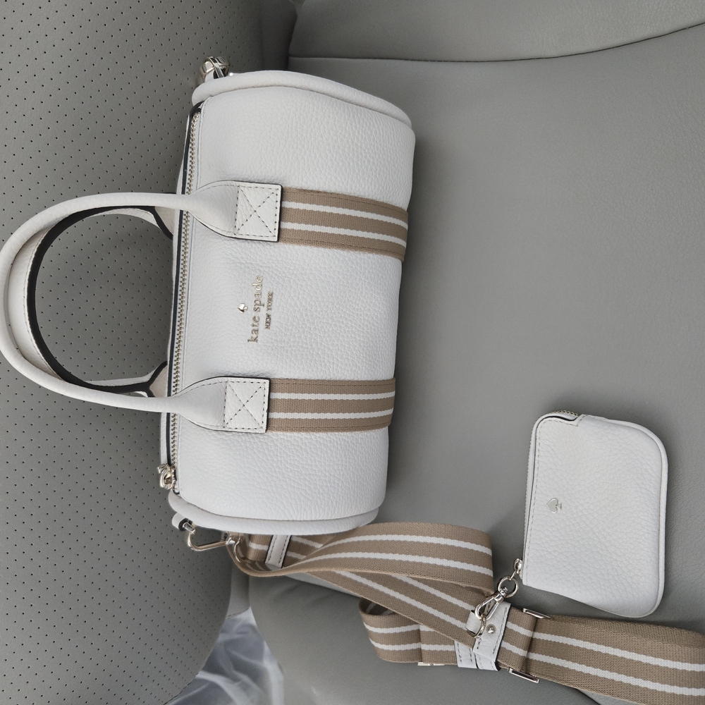 Kate Spade White and Tan Women's Barrell Bag NWOT